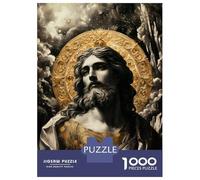 Teenagers Puzzles 1000 Piece Jigsaws Gold X Jesus Faith Jigsaw Puzzle Fun Games Birthday Present Deal As Gifts for The Whole Family 52x38cm/1000pcs