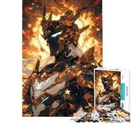 Teenagers Puzzles 1000 Piece Jigsaws Golden Armored Warrior Puzzle for Adults Hands-on Game Difficult Challenge Deal As Gifts for The Whole Family (Size 50x75cm)