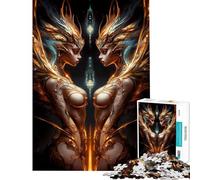 Teenagers Puzzles 1000 Piece Jigsaws Golden Goddesses Puzzle for Adults Hands-on Game Difficult Challenge Deal As Gifts for The Whole Family (Size 38x52cm)