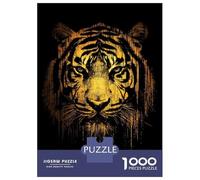 Teenagers Puzzles 1000 Piece Jigsaws Golden Tiger Face with Dripping Effect Jigsaw for Adults Anti-Stress Toys Birthday Present Help The Brain Exercise 70x50cm/1000pcs