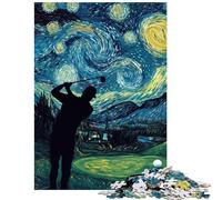 Teenagers Puzzles 1000 Piece Jigsaws Golf Under Starry Skies Practical Game Hand Speed Race Educational Toy Great Gifts for Gaming Size 38x52cm