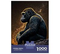 Teenagers Puzzles 1000 Piece Jigsaws Gorillas Sitting Puzzles for Adults Brain Teaser Game Wall Decoration Stress Reduction Gifts 52x38cm/1000pcs