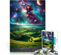 teenagers Puzzles 1000 Piece Jigsaws Green Hills Space Magic Analyse und Logik Künstlersammlung, Bildende Kunst52x38cm