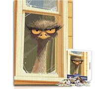 Teenagers Puzzles 1000 Piece Jigsaws Grumpy Emu at The Window Beautiful Design Game Perfect Decoration Gift For Birthdays Size 50x75cm
