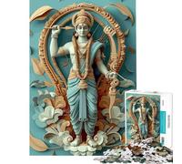 Teenagers Puzzles 1000 Piece Jigsaws Hinduism Rama God Puzzle for Adults Hands-on Game Difficult Challenge Deal As Gifts for The Whole Family (Size 50x75cm)