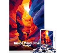 Teenagers Puzzles 1000 Piece Jigsaws Inside Wind Cave National Park Art Jigsaws for Adults Puzzle Hand Speed Race Challenging To Complete Brainteaser Family Games (38x26cm)