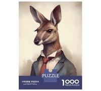 Teenagers Puzzles 1000 Piece Jigsaws Kangaroo Magic Realism Jigsaw Puzzle Fun Games Birthday Present Deal As Gifts for The Whole Family 38x26cm/1000pcs