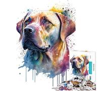 Teenagers Puzzles 1000 Piece Jigsaws Labrador Retriever Dog Art Challenging To Complete Learning Educational Family Games for And from 14 Years And over (50x75cm)