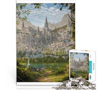 teenagers Puzzles 1000 Piece Jigsaws Lakeside Citadel pädagogische Herausforderung mit passendem Poster und Quizblatt52x38cm