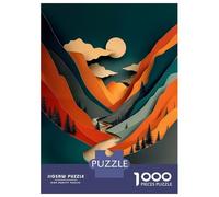 Teenagers Puzzles 1000 Piece Jigsaws Layered Mountain Landscape with Winding Road Jigsaw for Adults Anti-Stress Toys Birthday Present Help The Brain Exercise 70x50cm/1000pcs