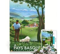 Teenagers Puzzles 1000 Piece Jigsaws Le Pays Basque, Impossible Game, Interesting Stress Reduction, for Is Ideal As A Gift 38x52cm