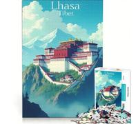Teenagers Puzzles 1000 Piece Jigsaws Lhasa Tibet Impossible Game Interesting Stress Reduction for Is Ideal As A Gift 50x75cm