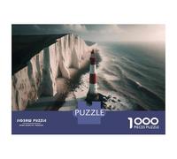 Teenagers Puzzles 1000 Piece Jigsaws Lighthouse on The Beach Puzzles for Adults Relaxing Games But Fun And Humorous Unique Birthday And Gifts 70x50cm/1000pcs