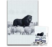 Teenagers Puzzles 1000 Piece Jigsaws Lion Among Sheep Beautiful Design Game Perfect Decoration Gift For Birthdays Size 50x75cm