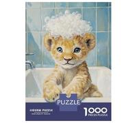 Teenagers Puzzles 1000 Piece Jigsaws Lion Cub Bath Time Adult Puzzles Relaxing Games Analysis And Logic Stress Reduction Gifts 70x50cm/1000pcs