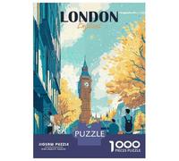 Teenagers Puzzles 1000 Piece Jigsaws London England Travel Jigsaw Puzzle Fun Games Birthday Present Deal As Gifts for The Whole Family 70x50cm/1000pcs