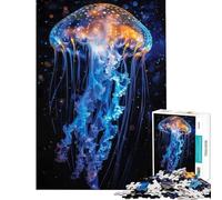 Teenagers Puzzles 1000 Piece Jigsaws Luminous Jellyfish Grace for Educational Game Toys Educational Games Gifts Birthday Family Activities (Size 38x26cm)