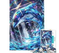 Teenagers Puzzles 1000 Piece Jigsaws Magical Dolphin Puzzle for Adults Hands-on Game Difficult Challenge Deal As Gifts for The Whole Family (Size 38x52cm)