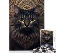 Teenagers Puzzles 1000 Piece Jigsaws Maine Coon Toy Wall Decor Art Work Gift Educational Games Help The Brain Exercise size 38x26cm