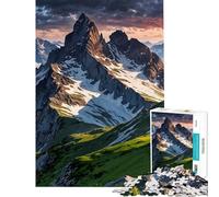Teenagers Puzzles 1000 Piece Jigsaws Majestic Mountain Range Landscape at Sunset Puzzle for Adults Hands-on Game Difficult Challenge Deal As Gifts for The Whole Family (Size 50x75cm)