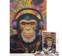 Teenagers Puzzles 1000 Piece Jigsaws Monkey Beats Puzzles for Adults DIY Toys Perfect Decoration Deal As Gifts for The Whole Family (Size 38x26cm)