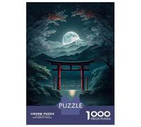 Teenagers Puzzles 1000 Piece Jigsaws Moonlight In Torii Gate Gr Puzzles for Adults Brain Teaser Game Wall Decoration Stress Reduction Gifts 52x38cm/1000pcs