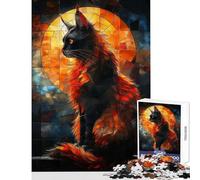 Teenagers Puzzles 1000 Piece Jigsaws Mosaic Cat Toy Wall Decor Art Work Gift Educational Games Help The Brain Exercise size 38x52cm