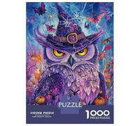Teenagers Puzzles 1000 Piece Jigsaws Mystic Owl's Halloween Jigsaw Puzzle Fun Games Birthday Present Deal As Gifts for The Whole Family 70x50cm/1000pcs