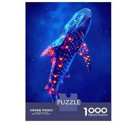 Teenagers Puzzles 1000 Piece Jigsaws Neon Whale Shark Puzzles for Adults Brain Teaser Game Wall Decoration Stress Reduction Gifts 38x26cm/1000pcs