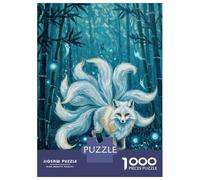 Teenagers Puzzles 1000 Piece Jigsaws Nine-tailed Fox in Bamboo Forest Jigsaw Puzzle Fun Games Birthday Present Deal As Gifts for The Whole Family 70x50cm/1000pcs