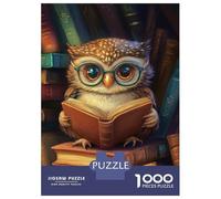 Teenagers Puzzles 1000 Piece Jigsaws Owl Reading Book Jigsaws for Adults Fun Games Presents for Women Deal As Gifts for The Whole Family 70x50cm/1000pcs