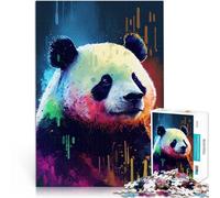 teenagers Puzzles 1000 Piece Jigsaws Panda Colorful Herausforderndes Spielspielzeug mit passendem Poster und Quizblatt75x50cm