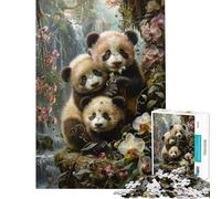 Teenagers Puzzles 1000 Piece Jigsaws Panda Paradise Puzzle for Adults Hands-on Game Difficult Challenge Deal As Gifts for The Whole Family (Size 50x75cm)