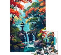 Teenagers Puzzles 1000 Piece Jigsaws Peaceful Japanese Garden Jigsaw Hands-on Game Birthday Present Deal As Gifts for The Whole Family (Size 38x26cm)