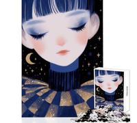 Teenagers Puzzles 1000 Piece Jigsaws Pierrot Under A Starry Sky Joyful Family Leisure Together Perfect Festive Season Gifts Choice (38x26cm)