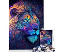 Teenagers Puzzles 1000 Piece Jigsaws Psychedelic LIon Home Decoration Toys Funny Gift Hands-on Game with Matching Poster And Trivia Sheet size 50x75cm