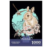Teenagers Puzzles 1000 Piece Jigsaws Rabbit Wall Art Print Puzzles for Adults Relaxing Games But Fun And Humorous Unique Birthday And Gifts 38x26cm/1000pcs