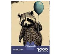 Teenagers Puzzles 1000 Piece Jigsaws Raccoon Balloon Animal Puzzles for Adults Brain Teaser Game Wall Decoration Stress Reduction Gifts 70x50cm/1000pcs