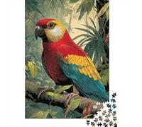 Teenagers Puzzles 1000 Piece Jigsaws Rainbow Macaw in Amazon Rainforest Puzzles for Adults Brain Teaser Game Wall Decoration Stress Reduction Gifts 52x38cm/1000pcs