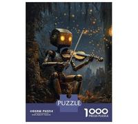Teenagers Puzzles 1000 Piece Jigsaws Robot Violinist Jigsaw Relaxing Games Analysis And Logic Deal As Gifts for The Whole Family 52x38cm/1000pcs