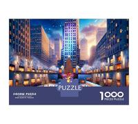Teenagers Puzzles 1000 Piece Jigsaws Rockefeller Center Christmas Tree Jigsaws for Adults Fun Games Presents for Women Deal As Gifts for The Whole Family 52x38cm/1000pcs