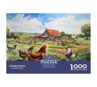 Teenagers Puzzles 1000 Piece Jigsaws Rustic Farm Scene with Chickens-1 Puzzles for Adults Relaxing Games But Fun And Humorous Unique Birthday And Gifts 38x26cm/1000pcs