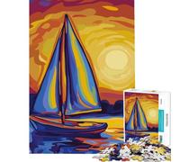 Teenagers Puzzles 1000 Piece Jigsaws Sailboat Before Night Learning Educational Toys Relaxing Games Tough Challenge Birthday Gifts (Size 75x50cm)