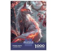 Teenagers Puzzles 1000 Piece Jigsaws Sakura Kitsune Fox Jigsaw Puzzle Fun Games Birthday Present Deal As Gifts for The Whole Family 38x26cm/1000pcs