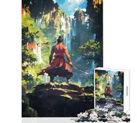 Teenagers Puzzles 1000 Piece Jigsaws Samurai in Lush Aerwork Educational Games Learning Educational Educational Toy Deal As Gifts for The Whole Family (38X26CM)