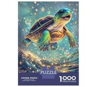 Teenagers Puzzles 1000 Piece Jigsaws Sea Turtle in Starry Ocean Puzzles for Adults Brain Teaser Game Wall Decoration Stress Reduction Gifts 38x26cm/1000pcs