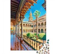 Teenagers Puzzles 1000 Piece Jigsaws Seville's Historic Plaza De Espa A Puzzles for Adults Brain Teaser Game Wall Decoration Stress Reduction Gifts 38x26cm/1000pcs