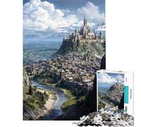 Teenagers Puzzles 1000 Piece Jigsaws Skyward Mountain Citadel Adult Jigsaw Brain Teaser Game Presents for Women Deal As Gifts for The Whole Family (Size 50x75cm)