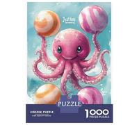 Teenagers Puzzles 1000 Piece Jigsaws Smiling Octopus Just Keep Swimming Puzzles for Adults Brain Teaser Game Wall Decoration Stress Reduction Gifts 70x50cm/1000pcs