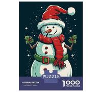 Teenagers Puzzles 1000 Piece Jigsaws Snowman Retro Jigsaw Puzzle Fun Games Birthday Present Deal As Gifts for The Whole Family 52x38cm/1000pcs